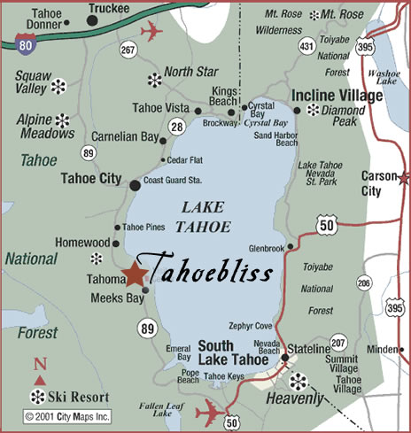 Lake Tahoe West Shore Map